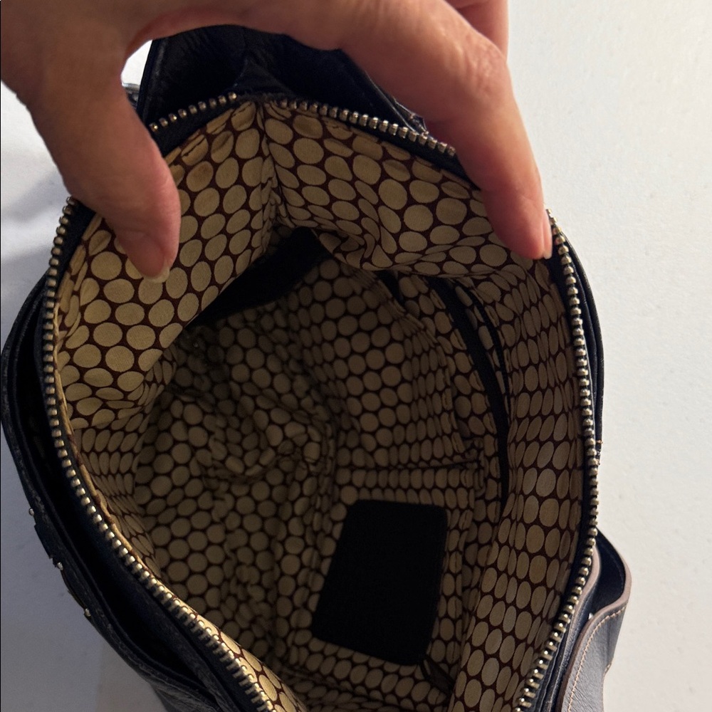 Brighton Dark Blue Leather Shoulder Bag - Picture 3 of 5